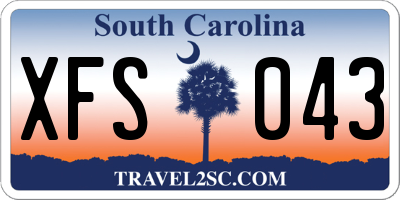 SC license plate XFS043