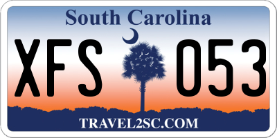 SC license plate XFS053