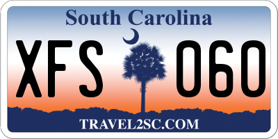 SC license plate XFS060