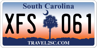 SC license plate XFS061