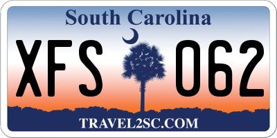 SC license plate XFS062