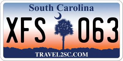 SC license plate XFS063