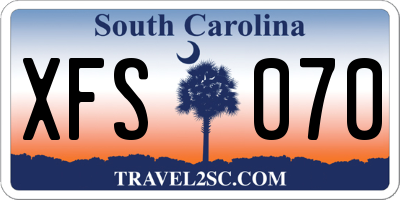 SC license plate XFS070