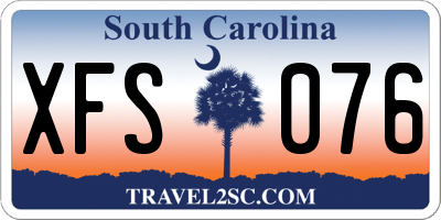 SC license plate XFS076