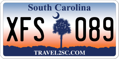 SC license plate XFS089