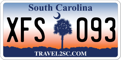 SC license plate XFS093