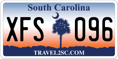 SC license plate XFS096