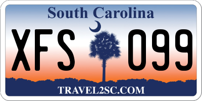 SC license plate XFS099