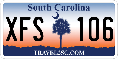 SC license plate XFS106