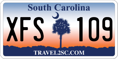 SC license plate XFS109