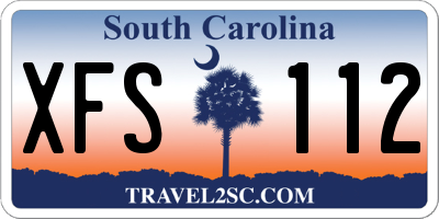 SC license plate XFS112