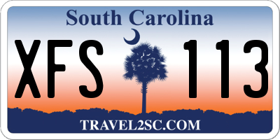 SC license plate XFS113