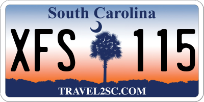SC license plate XFS115