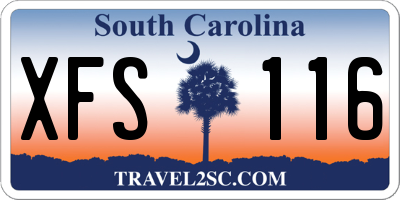 SC license plate XFS116