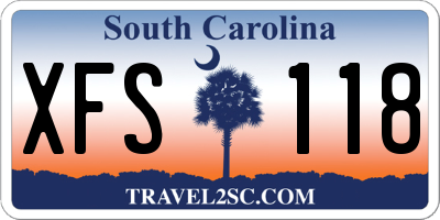 SC license plate XFS118