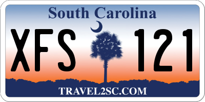 SC license plate XFS121