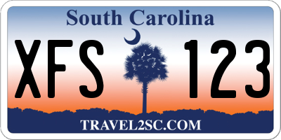 SC license plate XFS123