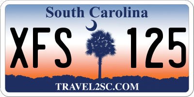 SC license plate XFS125