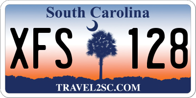 SC license plate XFS128