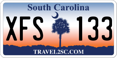 SC license plate XFS133