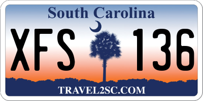 SC license plate XFS136