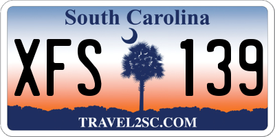 SC license plate XFS139
