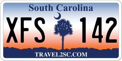 SC license plate XFS142