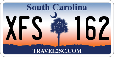 SC license plate XFS162