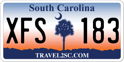 SC license plate XFS183