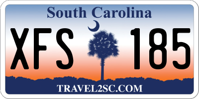 SC license plate XFS185