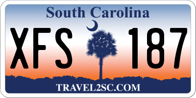 SC license plate XFS187