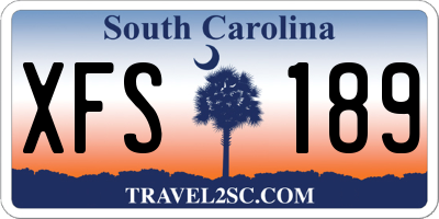 SC license plate XFS189