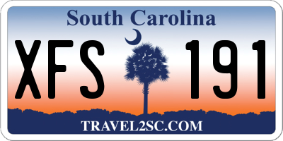 SC license plate XFS191