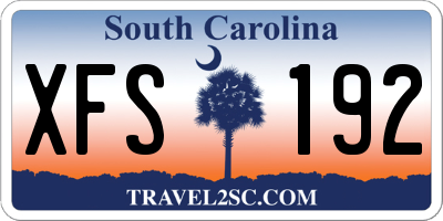 SC license plate XFS192