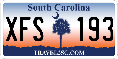 SC license plate XFS193