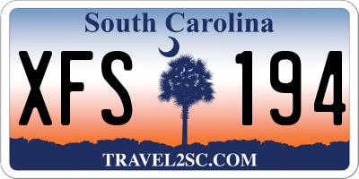 SC license plate XFS194