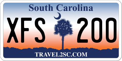 SC license plate XFS200