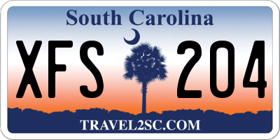 SC license plate XFS204