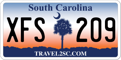 SC license plate XFS209