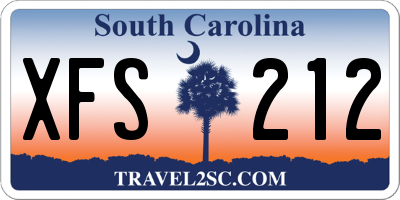 SC license plate XFS212