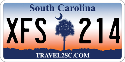 SC license plate XFS214