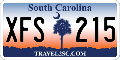 SC license plate XFS215
