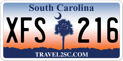 SC license plate XFS216