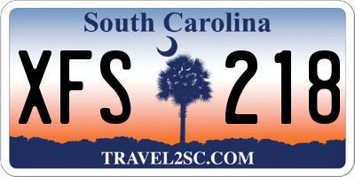 SC license plate XFS218
