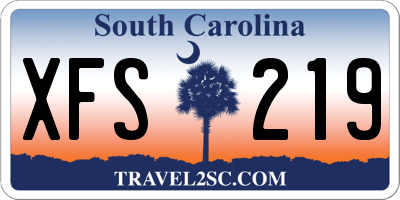 SC license plate XFS219
