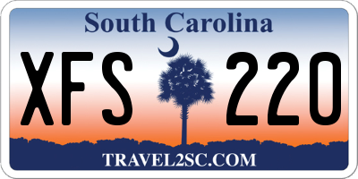 SC license plate XFS220