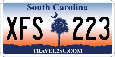SC license plate XFS223