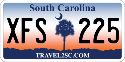 SC license plate XFS225