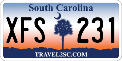 SC license plate XFS231