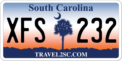 SC license plate XFS232